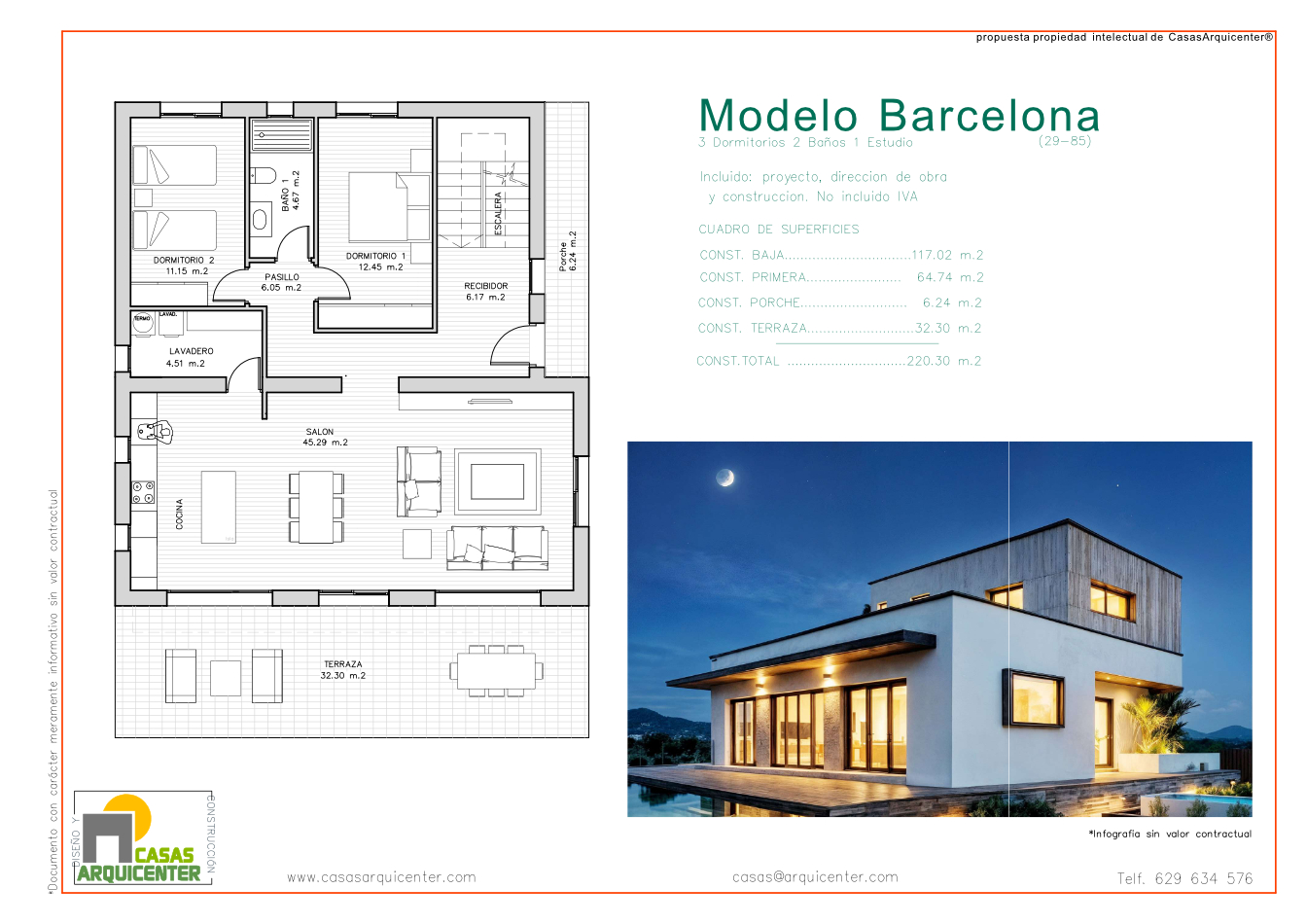 casas pasivas en Barcelona planta baja plano